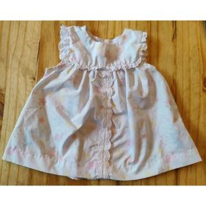 Bunny Flowers Spring Dress White and Pastels Classic Whimsy 18M NVR Worn